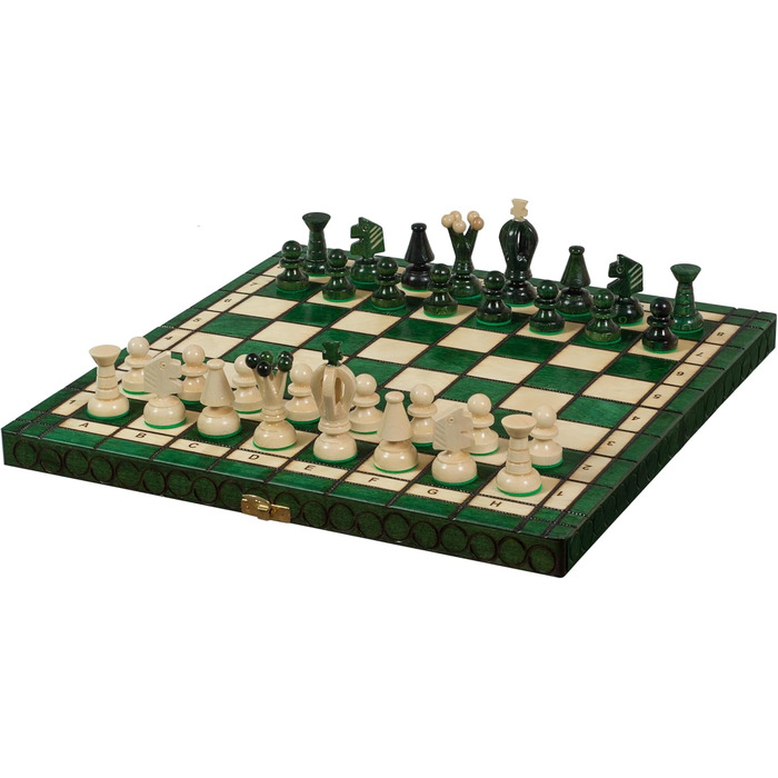 Шаховий набір Sunrise Chess (35x35 см) зелений - Classic Elegance