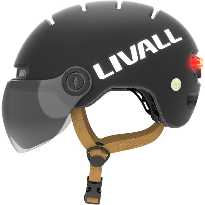 Розумний велосипедний шолом LIVALL L23 з LED-підсвіткою та знімним візором, сертифікований NTA8776 CPSC, з функцією виявлення падінь для дорослих, для електровелосипеда, самоката та щоденного використання