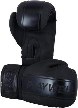 Боксерські рукавички Playwell Pro Elite Sparring чорні, матові, м'які