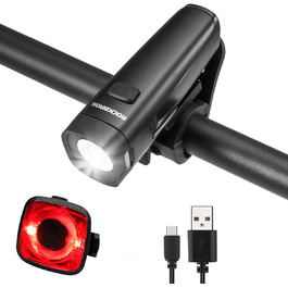Набір велосипедних ліхтарів LED, передній та задній, USB акумулятор, водонепроникні, сертифіковані StVZO