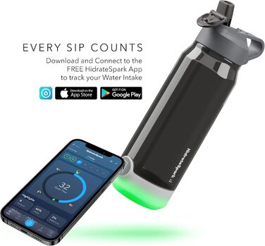 Розумна пляшка для води HidrateSpark TAP зі соломинкою, трекер гідратації