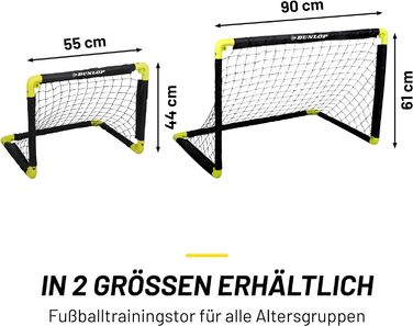 Футбольні ворота Dunlop - Футбольні ворота - Складні футбольні ворота - Футбольні ворота для дітей у саду - Футбольні тренувальні аксесуари для приміщень та вулиці - чорний/жовтий (ука, 50x44x44 см)