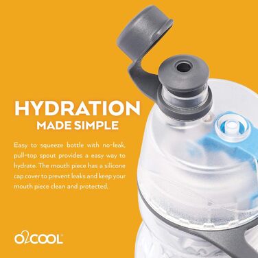 Пляшка для води O2COOL Mist 'N Sip 2в1 з туманом і функцією пиття без протікання Ombre Blue