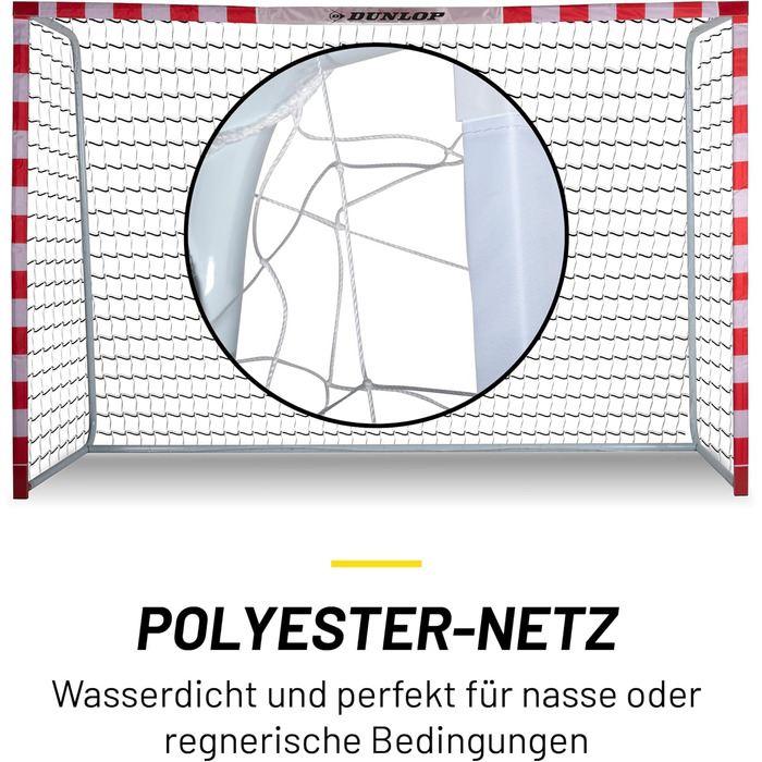 Футбольні ворота Dunlop - Футбольні ворота великі - Футбольні ворота - Футбольні ворота для садових дітей та дорослих - Футбольні тренувальні аксесуари для приміщень та вулиці - Метал Білий/Червоний 300x200x110см