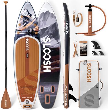 Надувна SUP-дошка SLOOSH 10'6'' з аксесуарами, нековзке EVA-покриття, легка сумка та насос, для дорослих і підлітків
