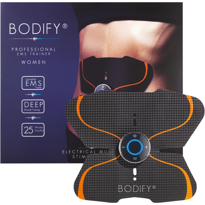 Bodify® EMS тренажер для стимуляції м'язів преса – електростимулятор для тренування преса, нарощування м'язів живота для чоловіків і жінок, оригінал