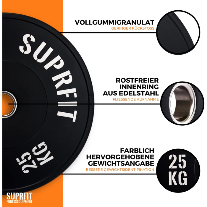 Накладки на бампер SUPRFIT 50мм, 5-25кг, амортизуючий, ч/б (2x25кг)