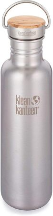 Пляшка для води Klean Kanteen Reflect з нержавіючою цільною бамбуковою кришкою матова нержавіюча /27 унцій (532 мл - нова)