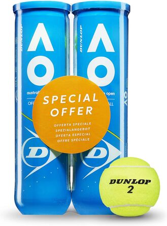 Тенісний м'яч Dunlop Australian Open - для глини, корту з твердим покриттям і трави м'ячі 2х4