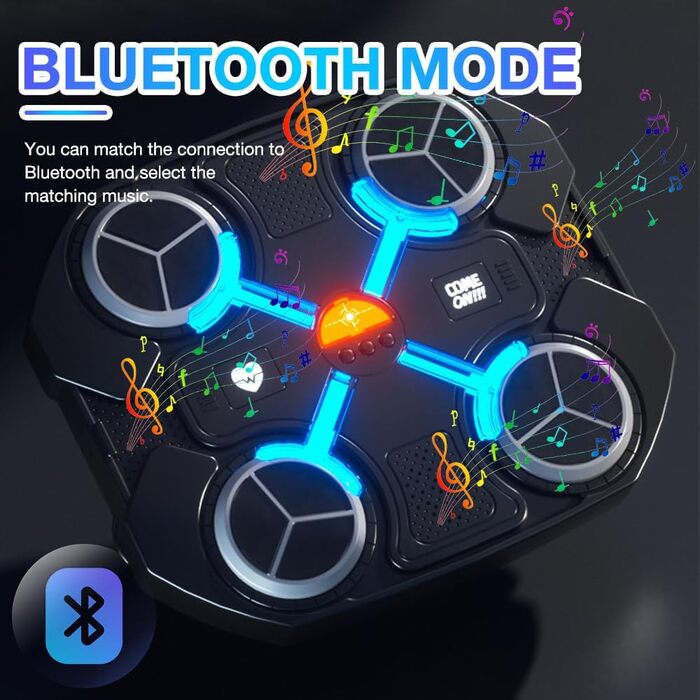 Дитяча музична бокс-машина, смарт Bluetooth тренажер зі стінним кріпленням, 3 швидкості, рукавички, USB-зарядка, інтерактивний фітнес для дітей
