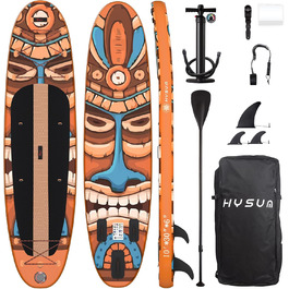 Надувна SUP-дошка HYSUM 10'x30''x6'' з аксесуарами – ультралегка дошка для веслування стоячи для всіх рівнів, весло, плавники, ремінець, насос, рюкзак