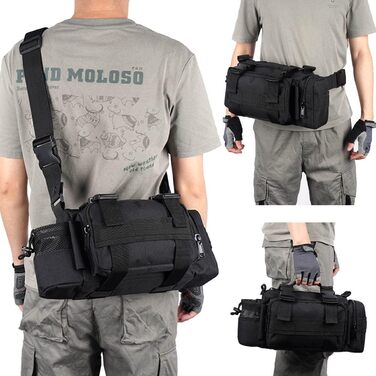 Велосипедна сумка BraveHawk OUTDOORS на кермо, тактична поясна сумка з водостійкого нейлону 900D, багатофункціональна, міцна, MOLLE, для велосипеда та туризму, велика