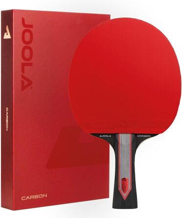 JOOLA Настільний тенісний ракетка RED Carbon PRO з карбоновим шаром, мікроновими накладками та магнітною коробкою, професійна