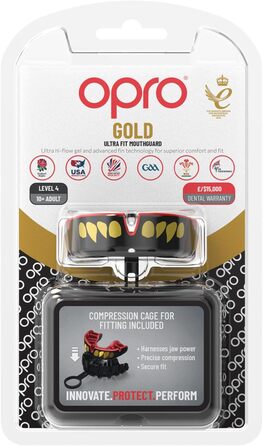 Маски OPRO Gold Level для спорту дорослих і дітей, з чудовим комфортом для боксу, лакросу, ММА, бойових мистецтв, хокею та всіх контактних видів спорту Jawz - чорний/червоний для дорослих (10)