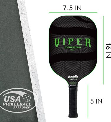 Ракетка для піклболу Franklin Sports Viper Pickleball з вуглецевого волокна