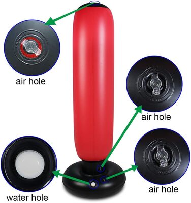 Боксерська груша для дітей, окремо стояча боксерська груша для миттєвого відскоку, важка боксерська груша для занять карате, боксерська груша для зняття стресу для хлопчиків/дівчаток. (червоний)