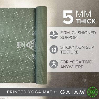 Килимок Gaiam Premium Anti-Slip для йоги, пілатесу і підлоги