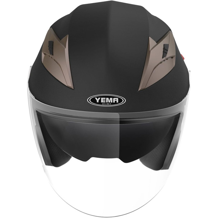 Мотоциклетний шолом YEMA YM-627 чорний матовий з подвійним візором, сонцезахисним козирком, сертифікат ECE для дорослих, чоловіків та жінок