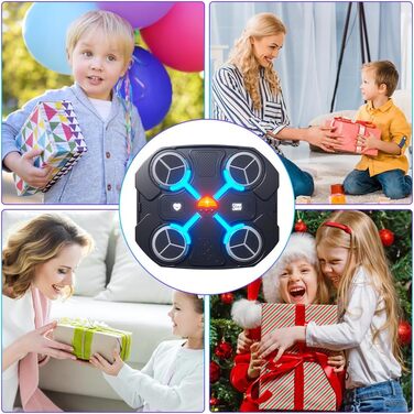 Дитяча музична бокс-машина, смарт Bluetooth тренажер зі стінним кріпленням, 3 швидкості, рукавички, USB-зарядка, інтерактивний фітнес для дітей
