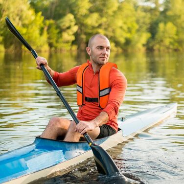 Жилет для підводного плавання для дорослих, Рятувальний жилет, Жилет для веслування, Рятувальний жилет для вашого понтона, Нейлоновий рятувальний жилет для дорослих, Автоматичне надування, Носима плавуча куртка, Жилет з трубкою (Orange1, ручна модель)