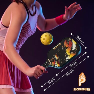 Преміум набір для піклболу Pickleburn 11 в 1: 2 фібергласові ракетки, 4 м'ячі для залу та вулиці, рюкзак, 2 овергріпи, 2 пікери, брелок, для всіх рівнів