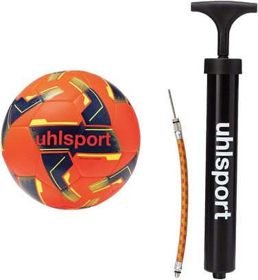 Дитячий футбольний м'яч Uhlsport 290 Ultra Lite Synergy розмір 4 помаранчево-синій з насосом