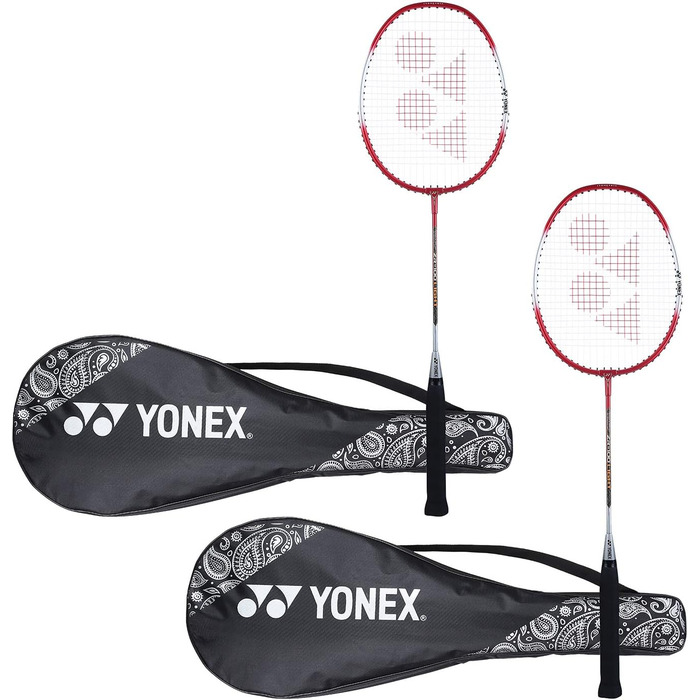 Ракетка Yonex ZR 100, набір 2 шт., алюміній, з рукавом, червона