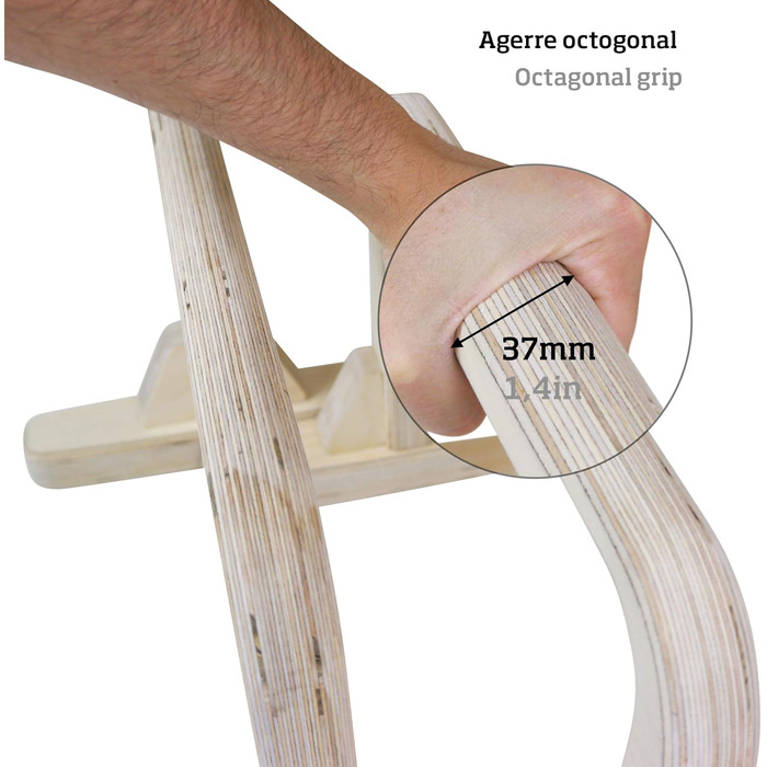 Паралетки Гімнастика з дерева для віджимань, штанга для віджимань і обладнання для тренувань, висотою 30 см, не ковзають, ідеально підходять для тренувань в парку або вдома