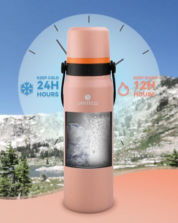 Термос SANTECO Flask 1,2 л - Герметичний, без BPA, 24 год. холод, 12 год. гарячий