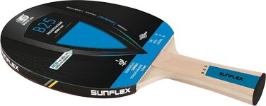 Ракетка для настільного тенісу Sunflex Color COMP B25 Ракетка для настільного тенісу Bat TT Hobby Ракетка для відпочинку з увігнутою рукояткою Синя гума, сертифікована ITTF для початківців Легкий комплект з подвійним футляром, м'ячами та 1 додатковою раке