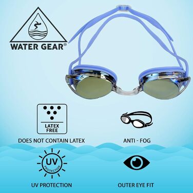Дитячі змагання окуляри для плавання Water Gear Metallic Vision, антизапотіваючі, фіолетові