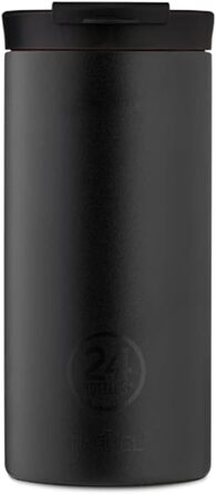 Термокружка 24BOTTLES Travel Tumbler 600 мл, термос для кави і чаю, сталева екологічна пляшка, 6 годин гаряче/24 години холодне, герметична кришка, чорна