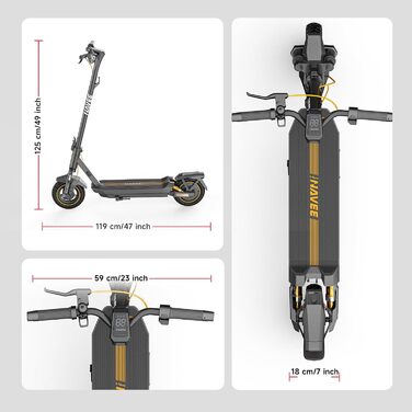 Електросамокат NAVEE GT3 Pro D для дорослих, 400W, запас ходу 60 км, чотирикратна амортизація, складаний, IPX5, TÜV, для міста, бруківки і схилів до 22%