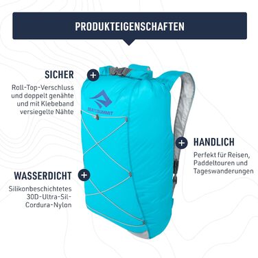 Sea to Summit Ultra-Sil Dry — водонепроникний ультралегкий рюкзак із Cordura 30D, компактний, з рулонною застібкою та світловідбивним шнуром