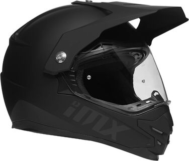 Мотошолом IMX RACING MXT-01 для бездоріжжя, 2 розміри, 3 розміри EPS, скло з UV-фільтром і сонцезахистом, знімна підкладка, чорний матовий, L