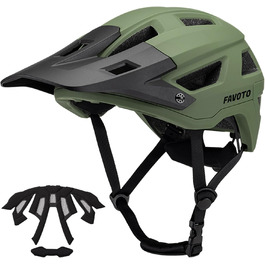 Шолом Favoto MTB з візором, Inmold, регульований, L (57-61см), Army Green