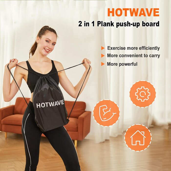 HOTWAVE портативний фітнес-набір 20 в 1: дошка для віджимань, еспандер, ролик для преса, домашній тренажер для чоловіків та жінок