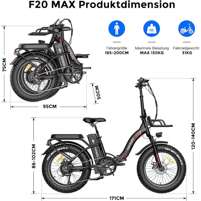 Велосипед Fafrees F20 Max, 48В, шина 4.0, 7 швидкостей