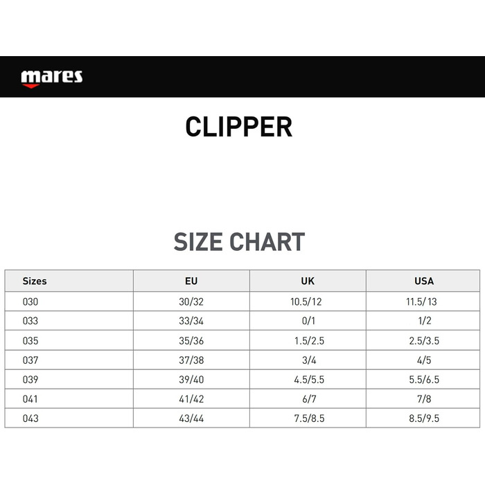 Ласти Mares Clipper білі унісекс дорослі розмір 39