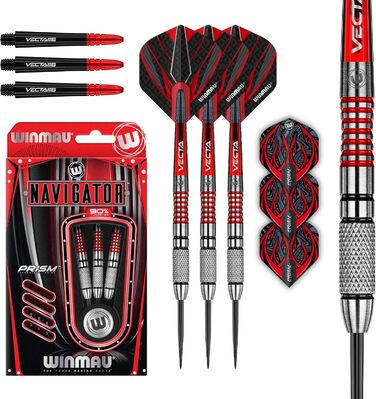 Набір наконечників WINMAU Darts 90 вольфрамова сталь з польотами та валами