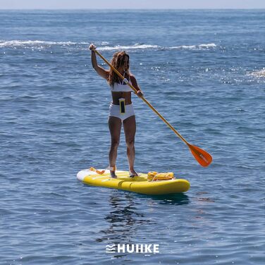 Високоякісні аксесуари для веслування Stand Up - HUIIKE Sup Board, дошка для веслування стоячи з подвійним використанням весла та сидіння для байдарки Веслування стоячи з великою стабільністю Весло для веслування стоячи (жовте)