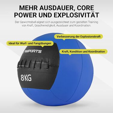 М'яч MSPORTS Wall-Ball Premium Medicine Ball 2-10 кг