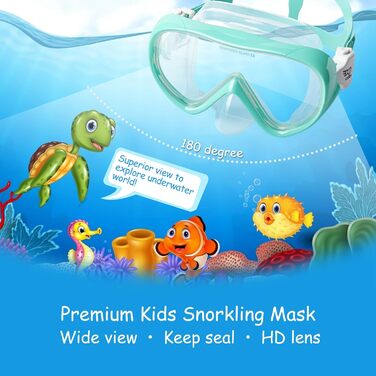 Набір трубки Kids, Окуляри для дайвінгу Kids Anti-Fog and Dry Snorkel - Маска для дайвінгу проти протікання Суха трубка Набір для підводного плавання для хлопчиків дівчаток 4-14 F Aqua Set