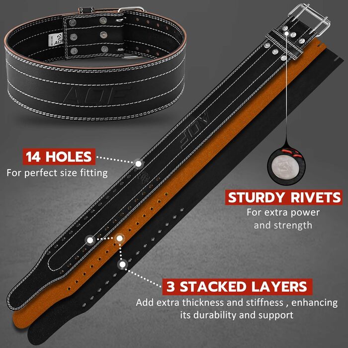 Чоловічий пояс для важкої атлетики AQF - 6 100 натуральна шкіра Тренувальний ремінь - Ремінь для підтримки спини Gy Підйомний ремінь це сталева роликова пряжка, спортивний пояс для пауерліфтингу для бодубілдингу та фітнесу (M, білий)