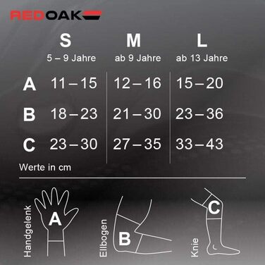 Протектори REDOAK - Високоякісне захисне спорядження, включаючи наколінники, налокітники та накладки на зап'ястя - Набір протекторів підходить для дітей та дорослих - Вбудовані протектори, M