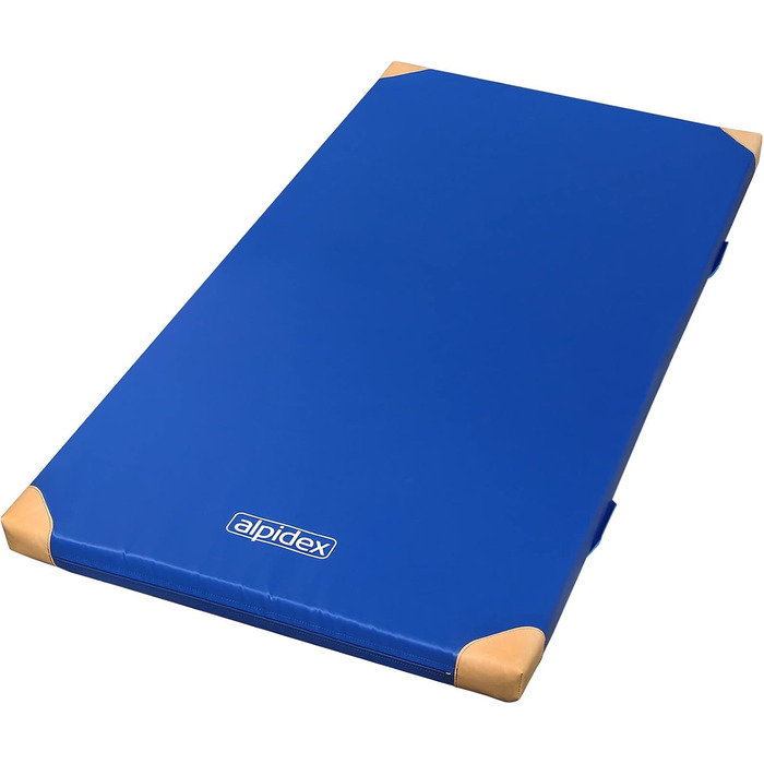 Гімнастичний мат ALPIDEX 200x125x8 см, нековзний, шкіряні кути, м'який
