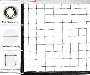 Волейбольна сітка Sanung, портативна волейбольна сітка, заміна для заднього двору, басейну, пляжу, критого, відкритого, стійкого до погодних умов волейболу, сітки для бадмінтону з сумкою для зберігання