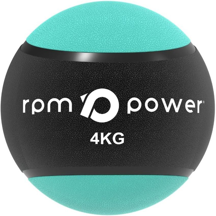 Медичний м'яч RPM Power 4 кг, зелений, гумовий, з нековзною ручкою для кросфіту, метання, стрибків, пліометрії