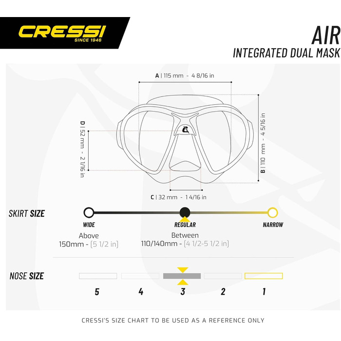 Маска для дайвінгу Cressi Air Crystal (чорний/чорний, синій)