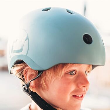 Дитячий шолом Scoot and Ride з регульованими ремінцями, матове покриття, розміри S і M, LED-світло, м'яка флісова підкладка для безпеки